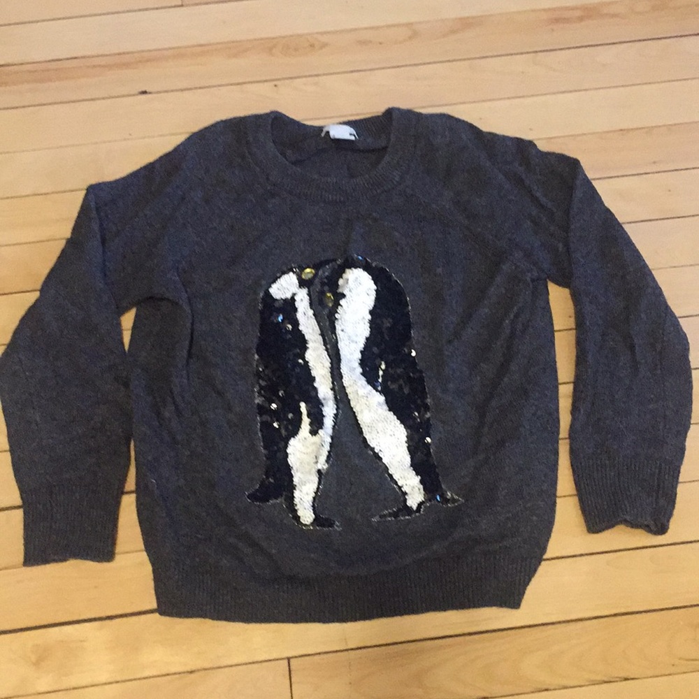 H&M Sequined Penguin Sweater